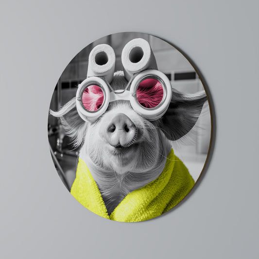 MORNING PIGLET - Decorazione murale rotonda