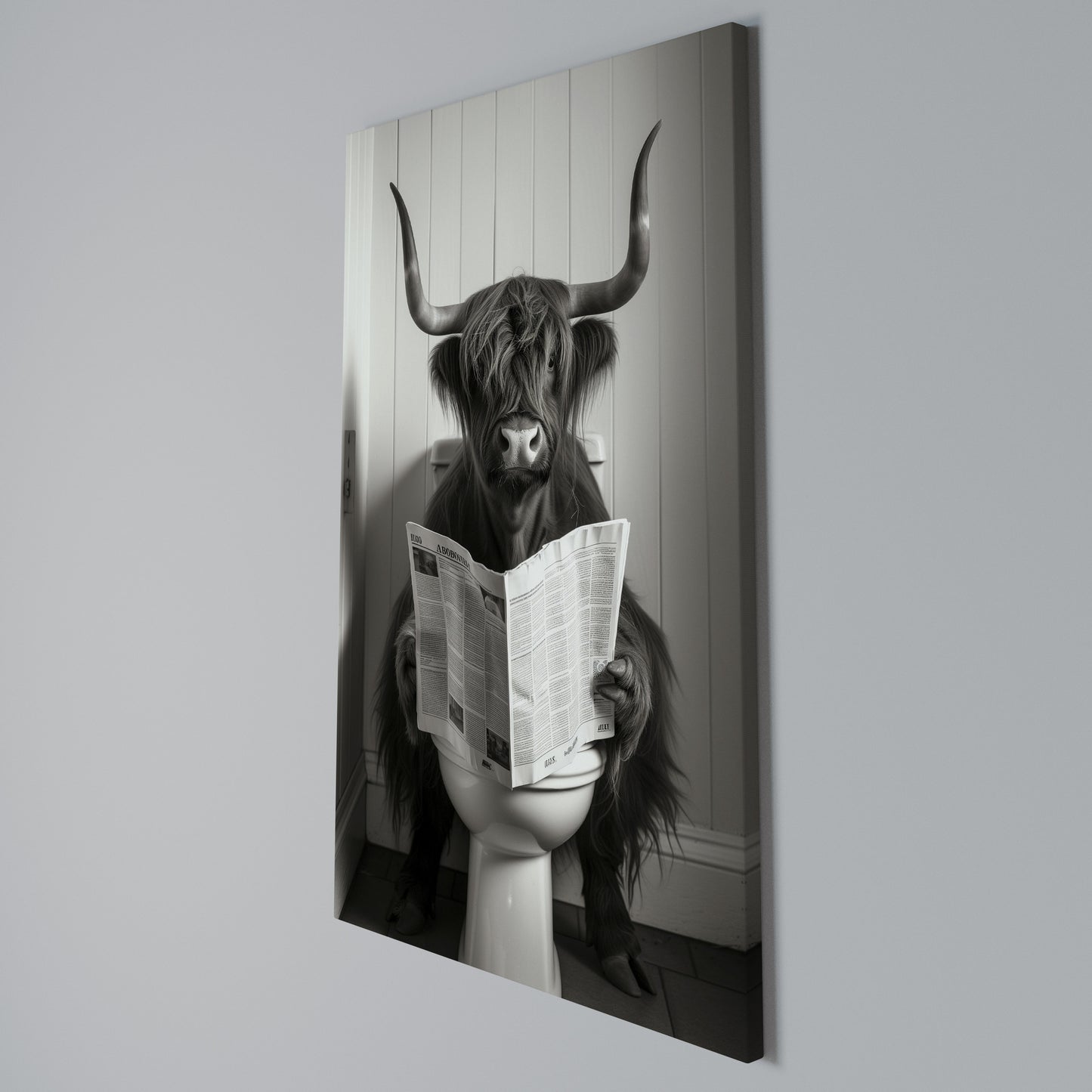 MOO-DY NEWS BREAK Stampa su Tela Verticale