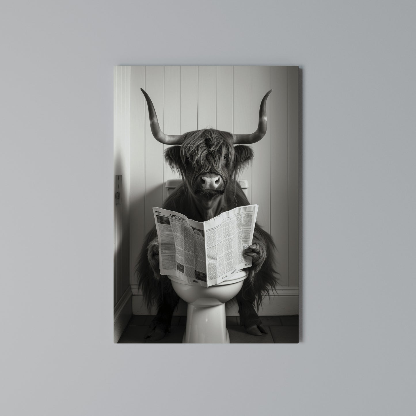 MOO-DY NEWS BREAK Stampa su Tela Verticale
