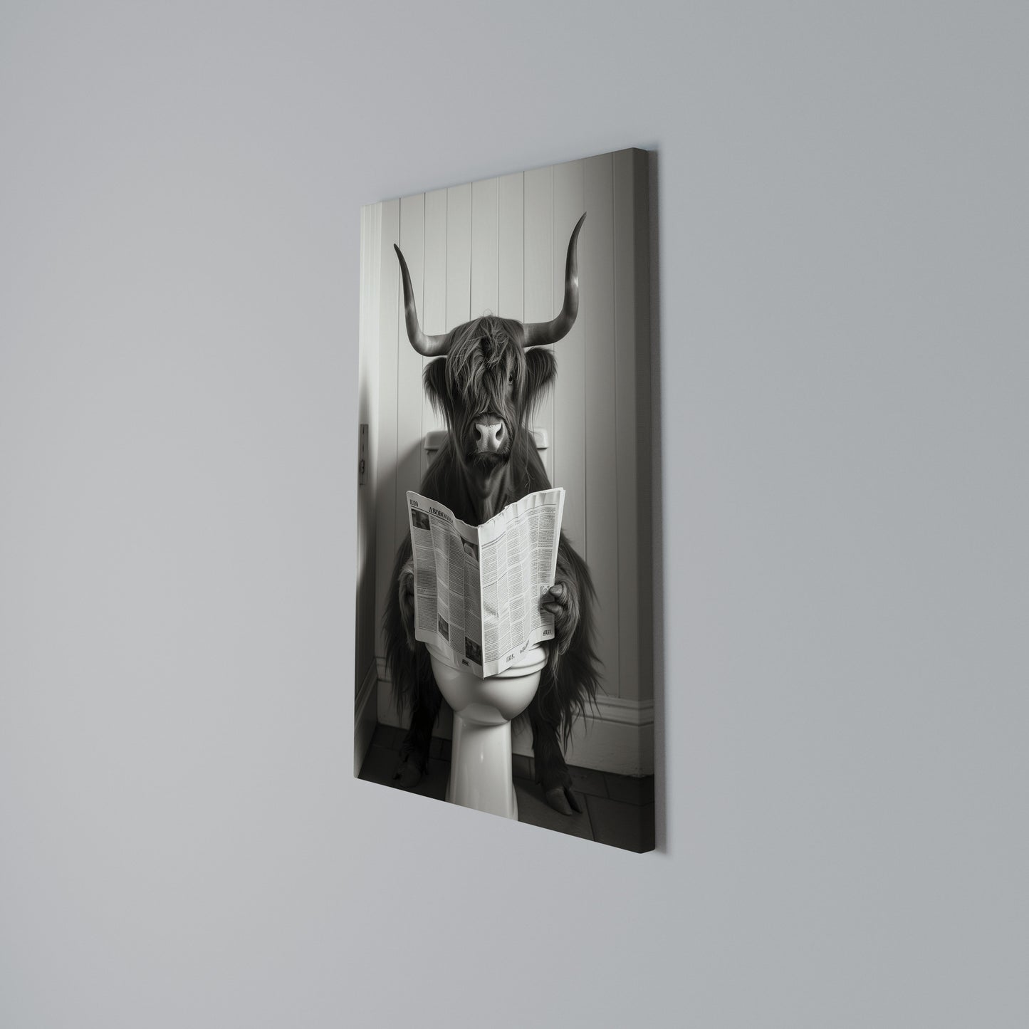 MOO-DY NEWS BREAK Stampa su Tela Verticale