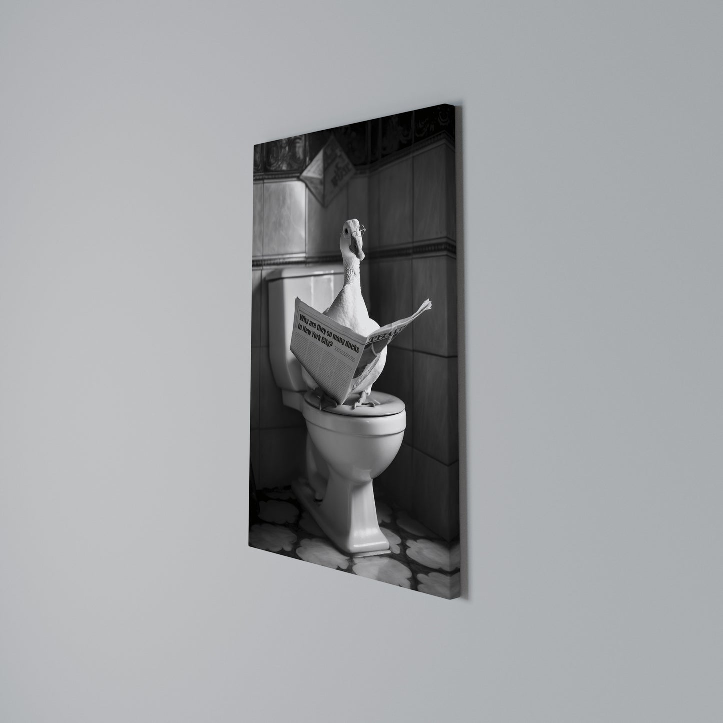 DUCKS IN THE CITY Vertical Canvas Print