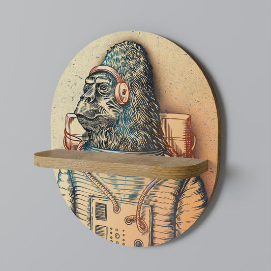 GORILLA GROOVE Mensola ovale per opere d'arte in effetto rovere