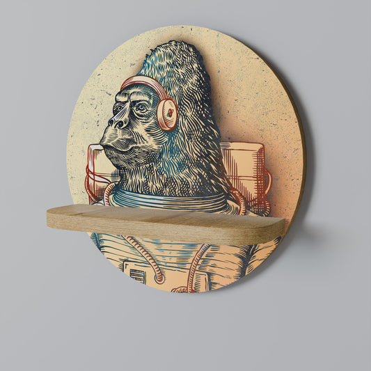 GORILLA GROOVE Mensola rotonda per arte in effetto rovere