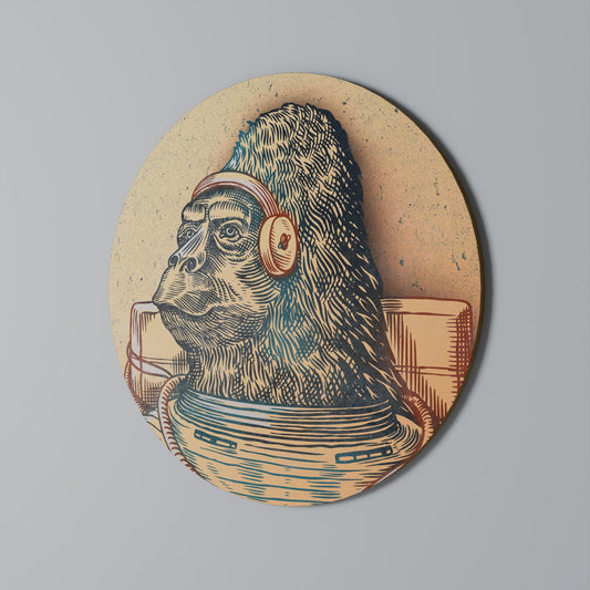 GORILLA GROOVE Arte murale rotonda
