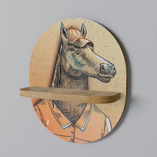 EQUINE SWAGGER Mensola ovale per opere d'arte in effetto rovere