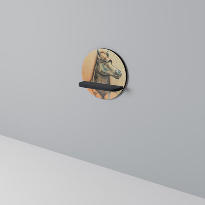 Mensola rotonda EQUINE SWAGGER in finitura nera