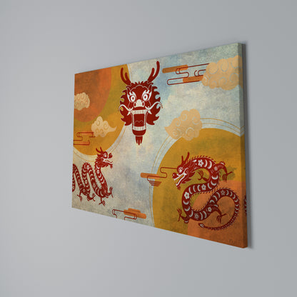 MYSTICAL DRAGON Stampa su tela orizzontale