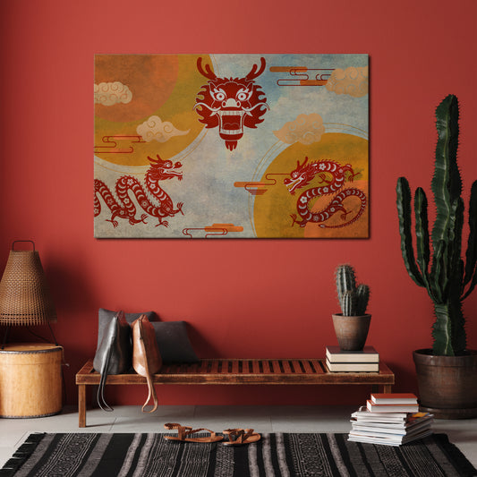 MYSTICAL DRAGON Stampa su tela orizzontale