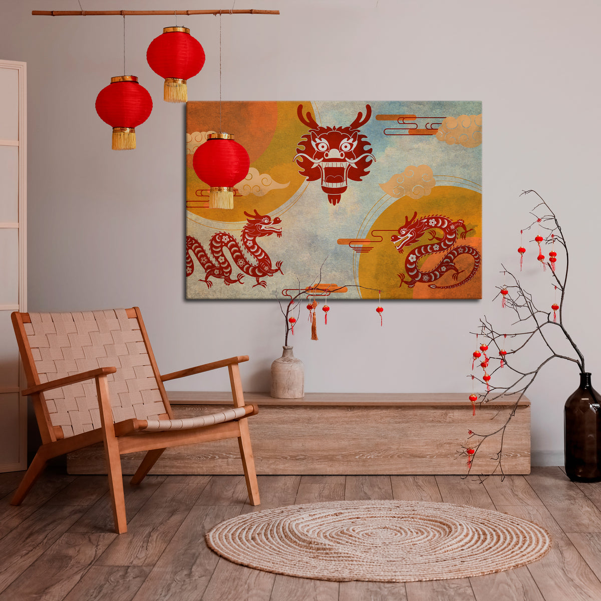 MYSTICAL DRAGON Stampa su tela orizzontale