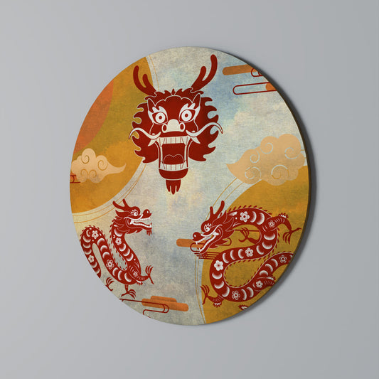 DRAGO MISTICO - Decorazione murale rotonda