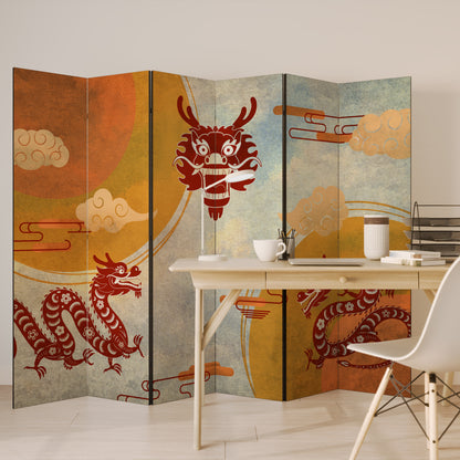 MYSTICAL DRAGON Divisorio decorativo per ambienti a 6 pannelli