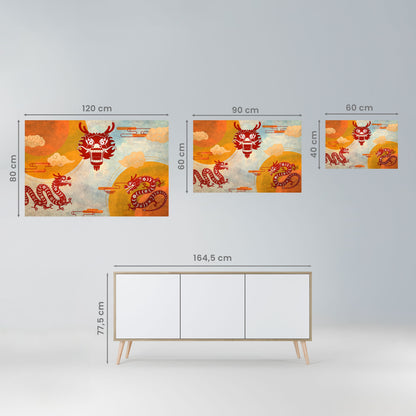 Poster orizzontale staccabile e attaccabile DRAGO MISTICO