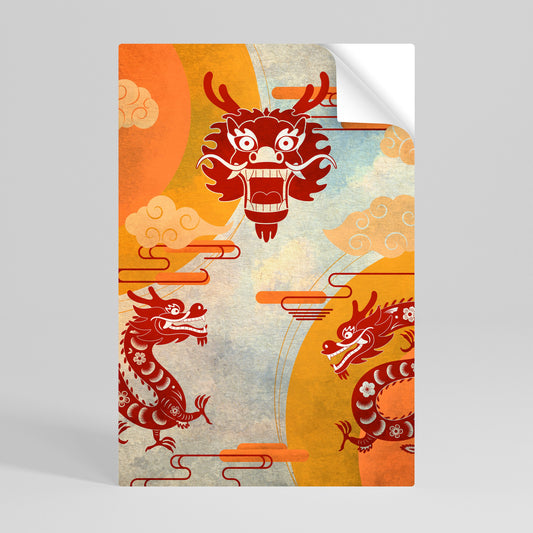 Poster verticale staccabile e attaccabile DRAGO MISTICO