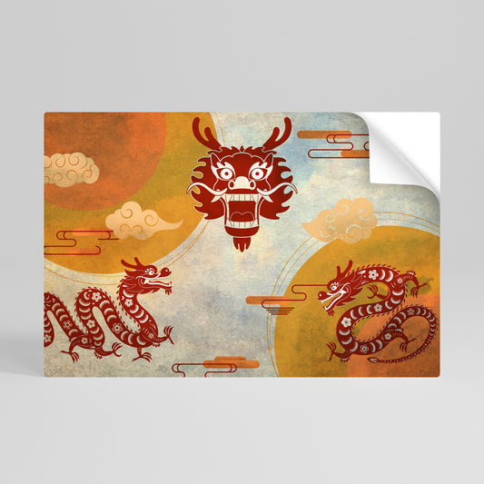 Poster orizzontale staccabile e attaccabile DRAGO MISTICO