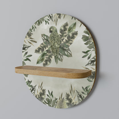VERDANT ARINI Oval Art Shelf In Oak Effect