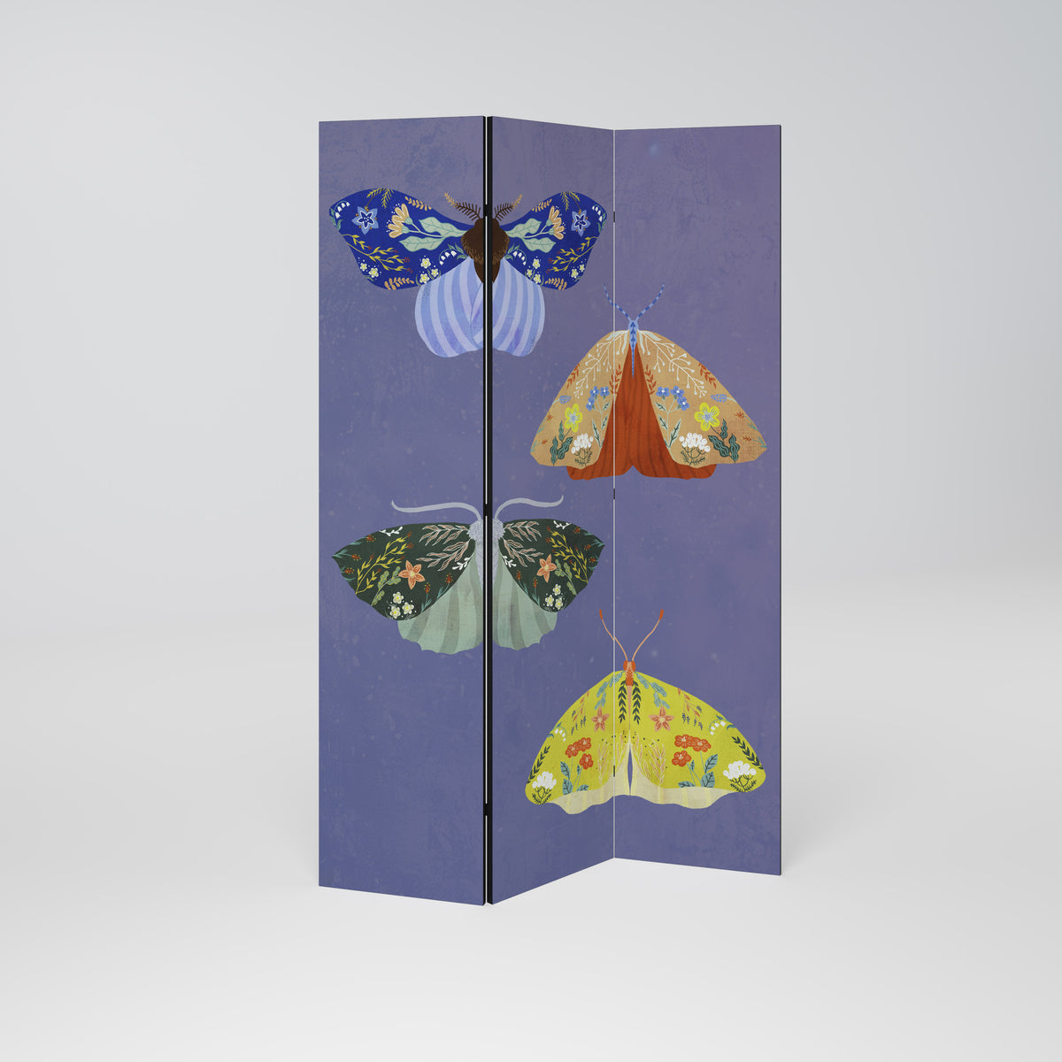 MOTH INTO THE FLAME Paravento Decorativo a 3 Pannelli