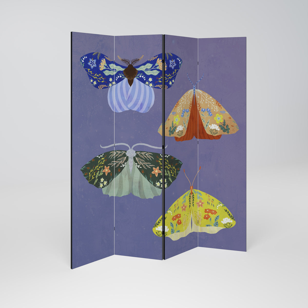MOTH INTO THE FLAME Paravento Decorativo a 4 Pannelli
