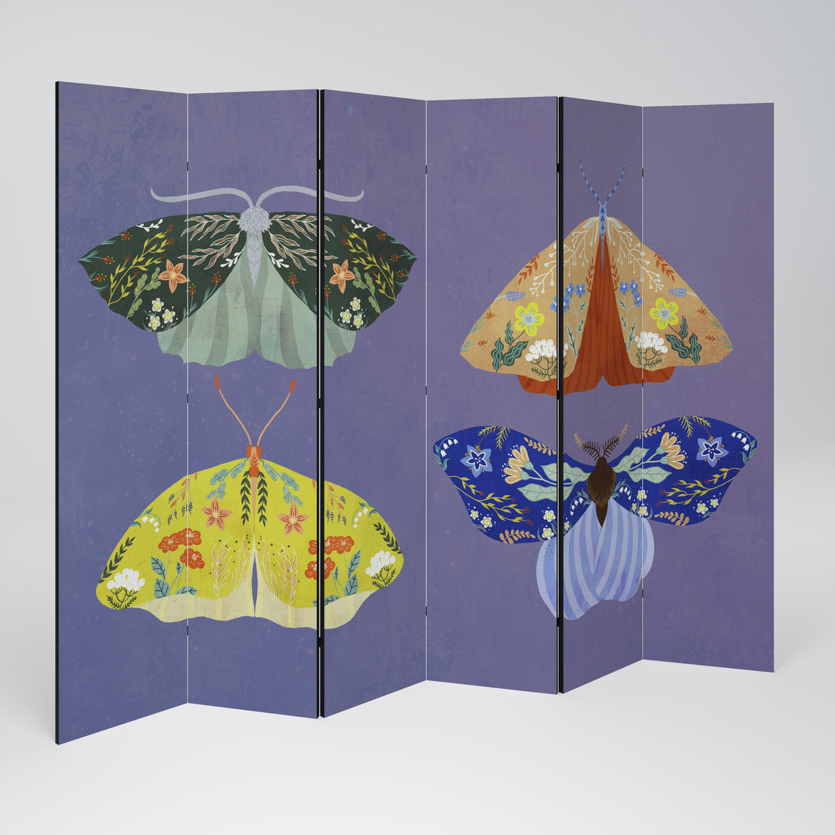 MOTH INTO THE FLAME Decorative 6-Panel Room Divider