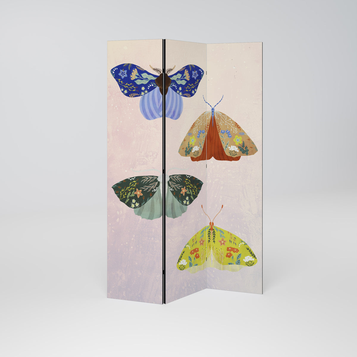 MOTH INTO THE LIGHT Paravento Decorativo a 3 Pannelli