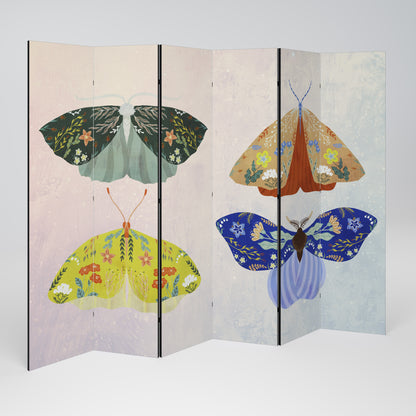 MOTH INTO THE LIGHT - Divisorio decorativo per ambienti a 6 pannelli