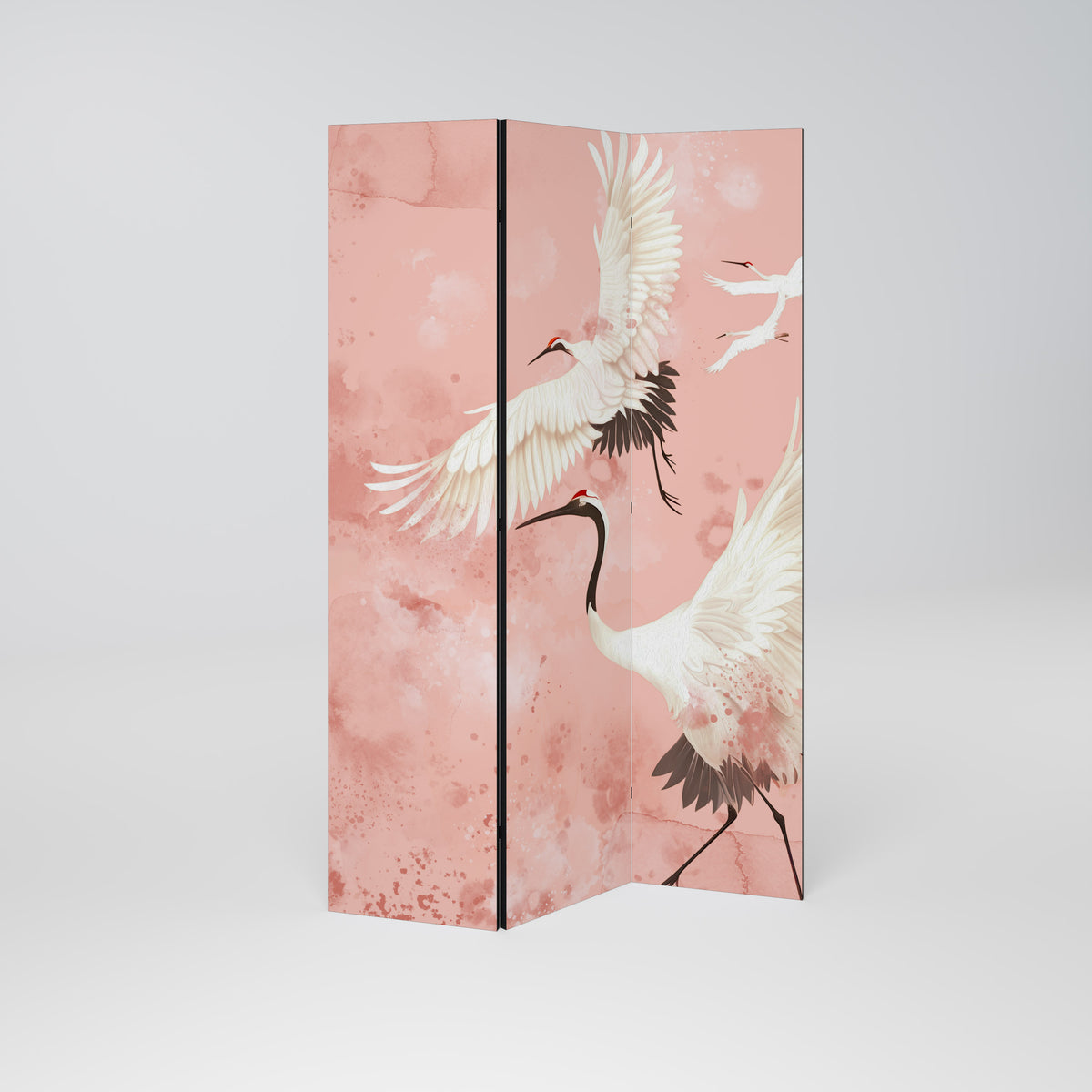 CRANE DANCE Paravento Decorativo a 3 Pannelli
