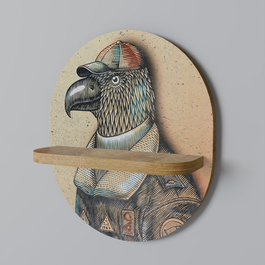 Mensola ovale FEATHERED FASHIONISTA in effetto rovere