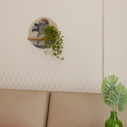 Mensola rotonda FEATHERED FASHIONISTA in effetto rovere