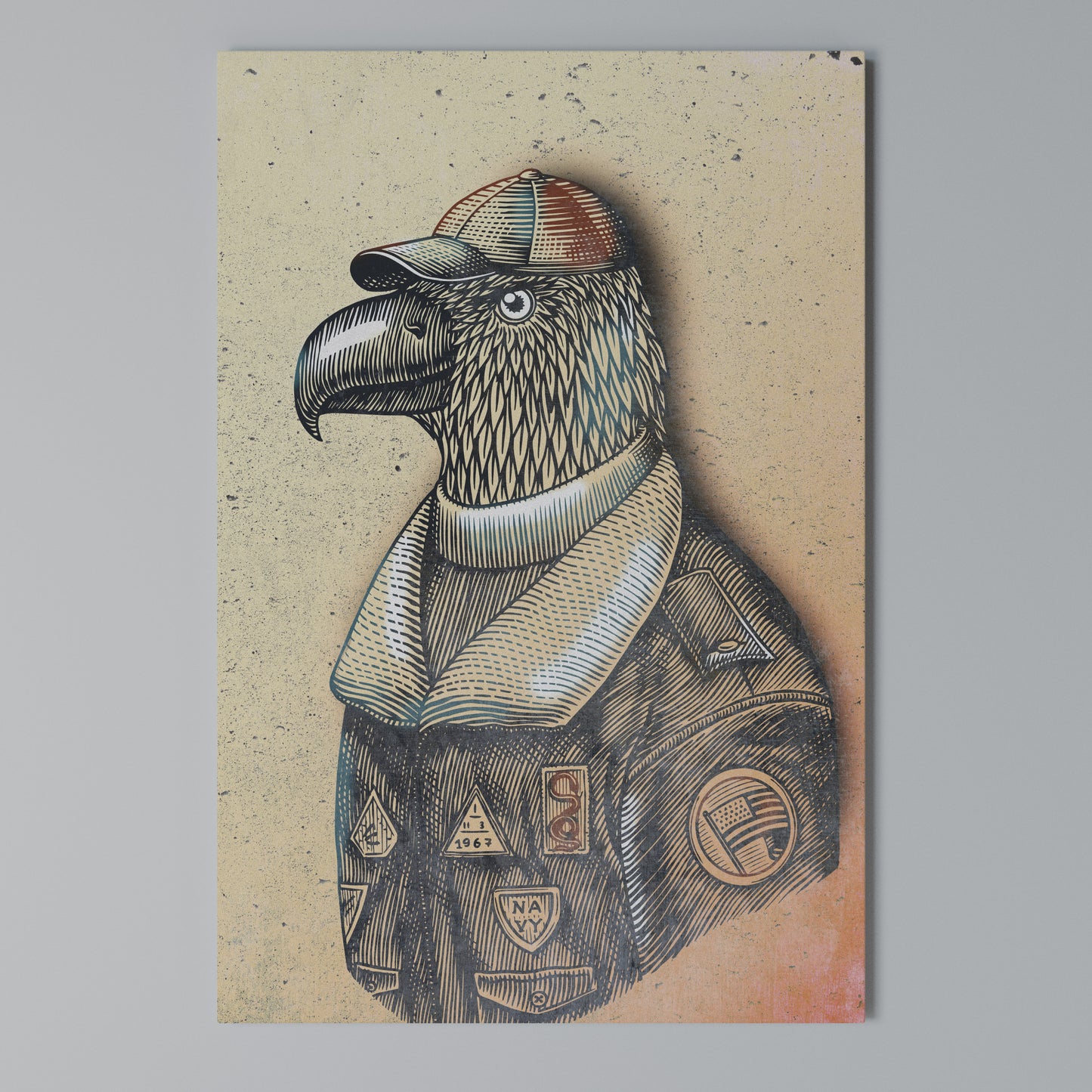 FEATHERED FASHIONISTA Stampa su Tela Verticale