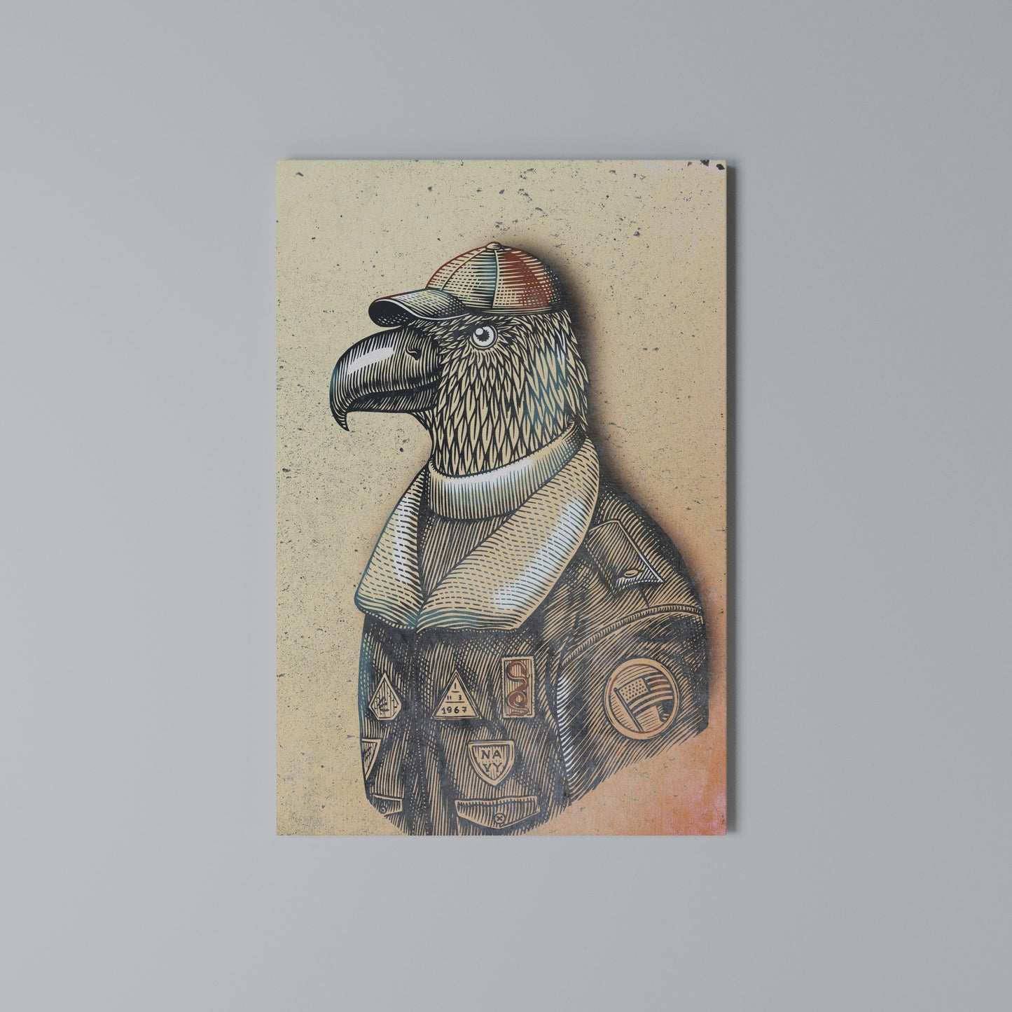 FEATHERED FASHIONISTA Stampa su Tela Verticale