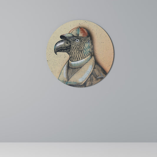 FEATHERED FASHIONISTA Round Wall Art