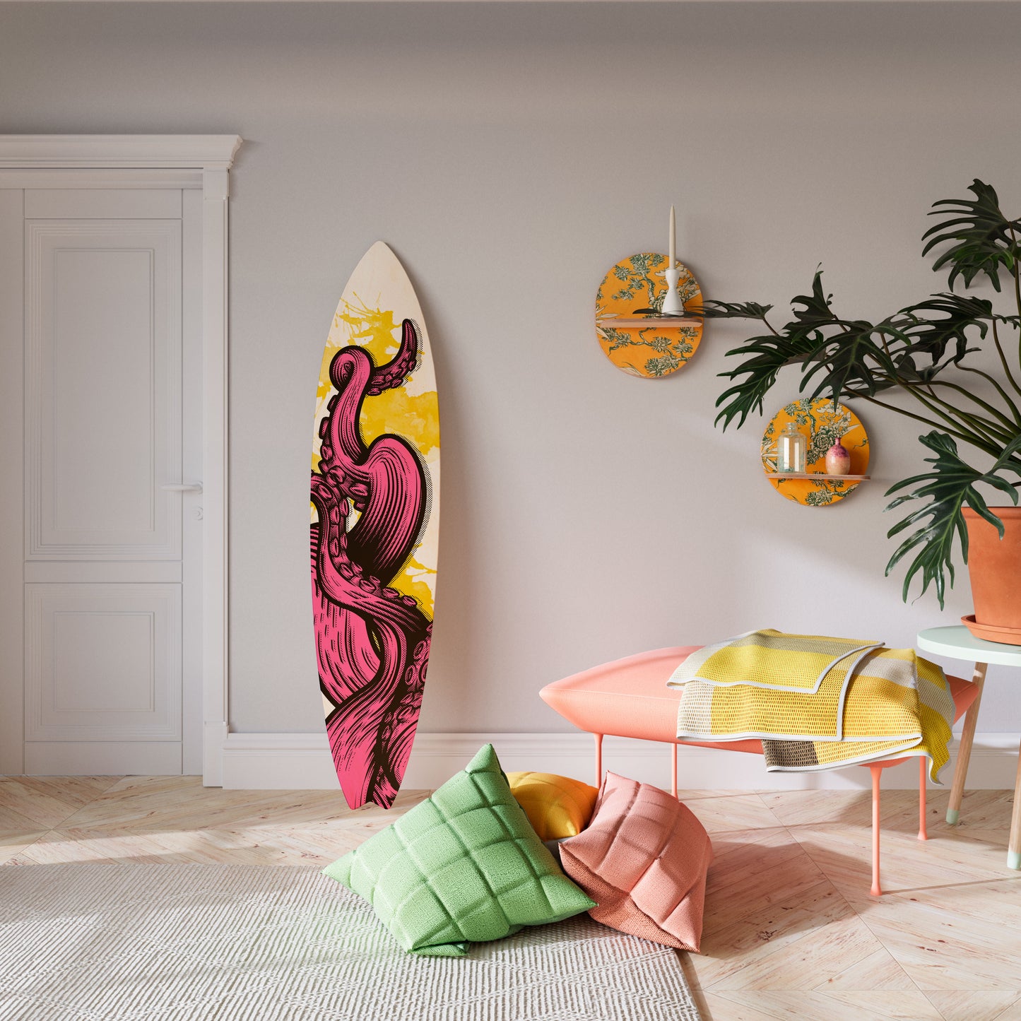 TENTACKLES DANCE Decorative Plywood Surfboard