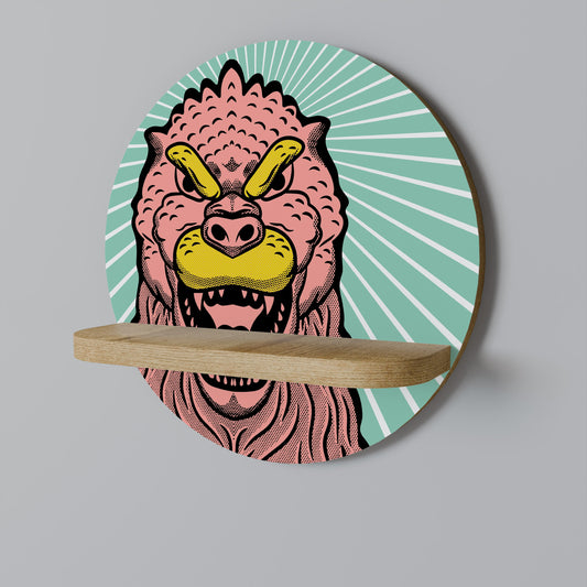 GODZILLA WELCOME Mensola rotonda per opere d'arte in effetto rovere
