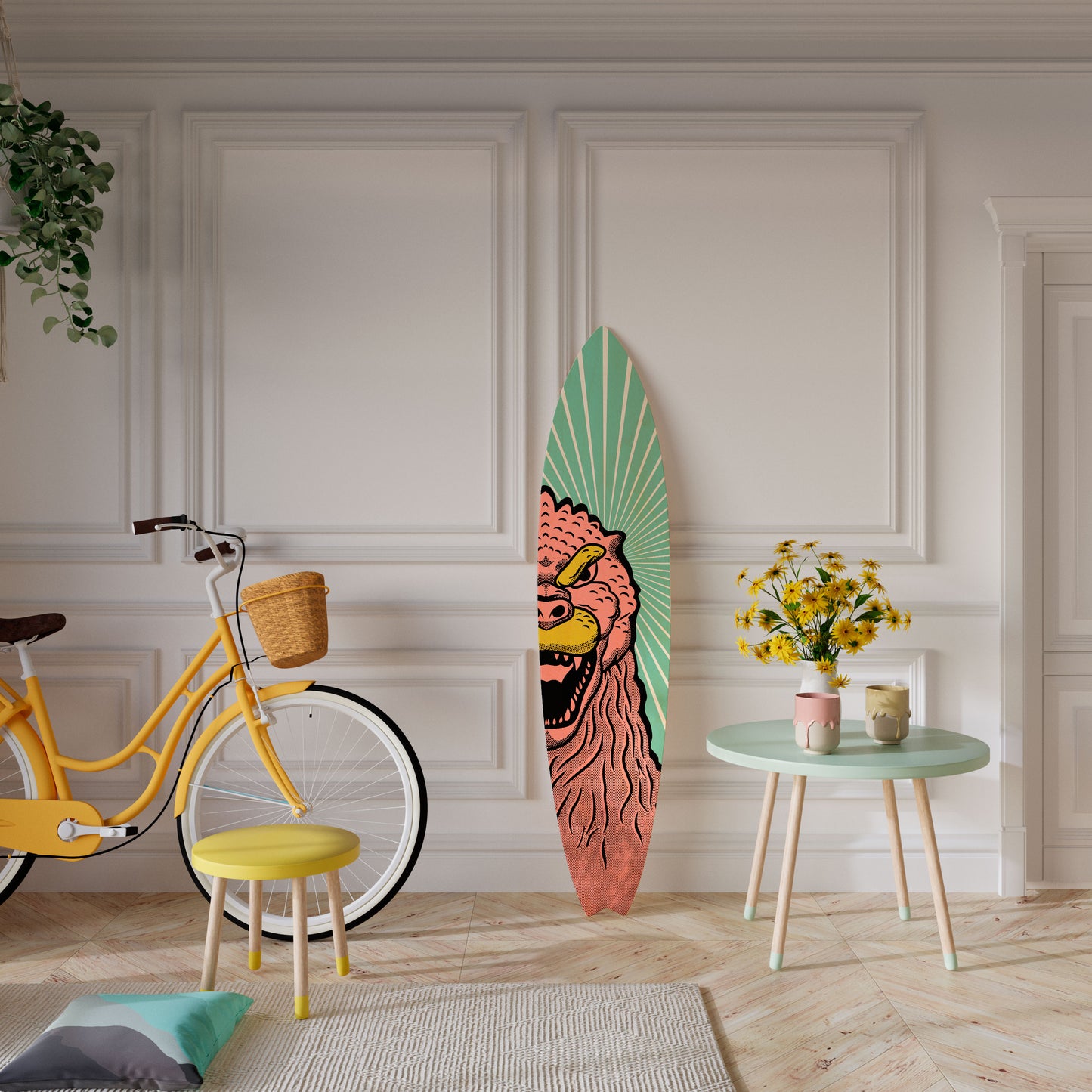 GODZILLA WELCOME Decorative Plywood Surfboard