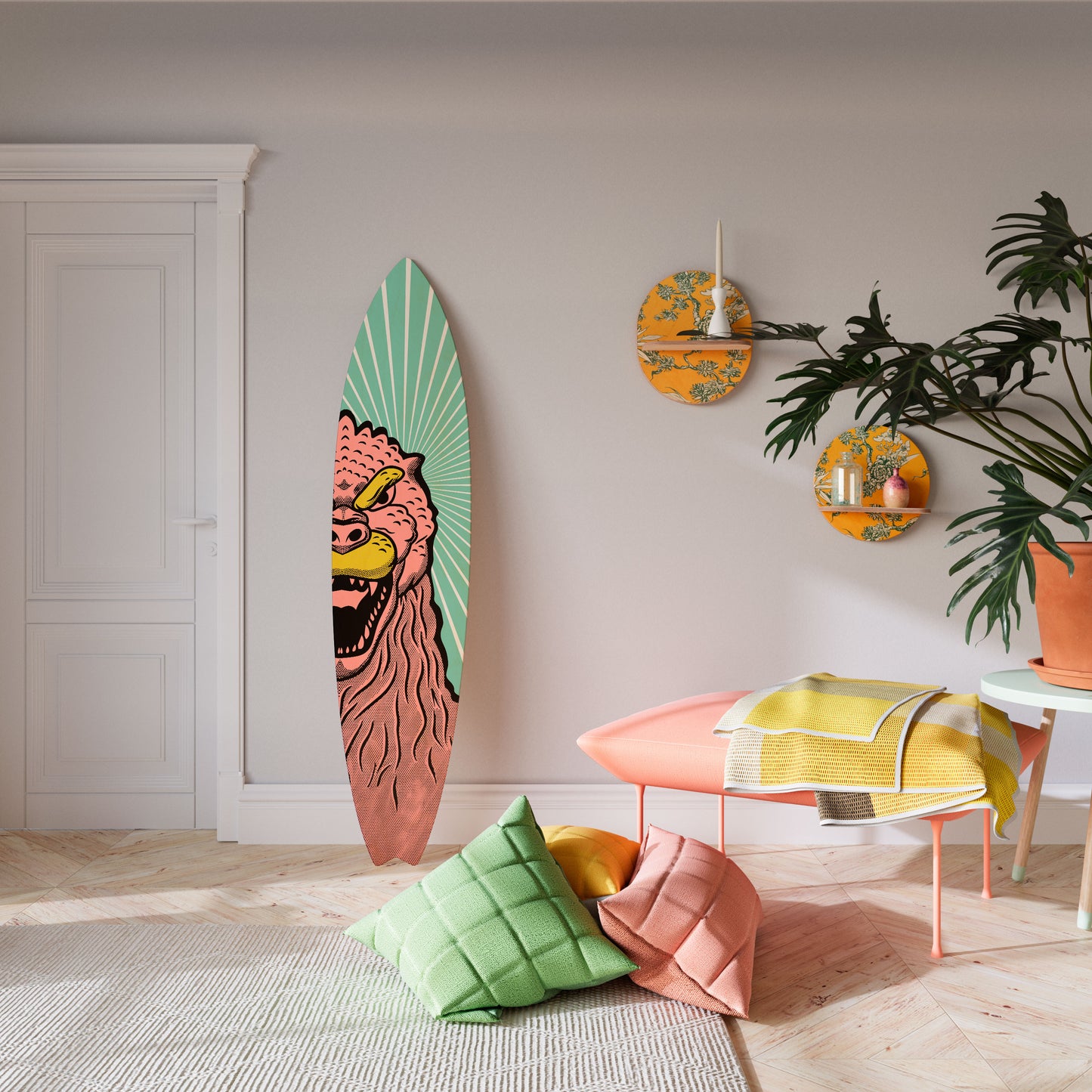 GODZILLA WELCOME Decorative Plywood Surfboard