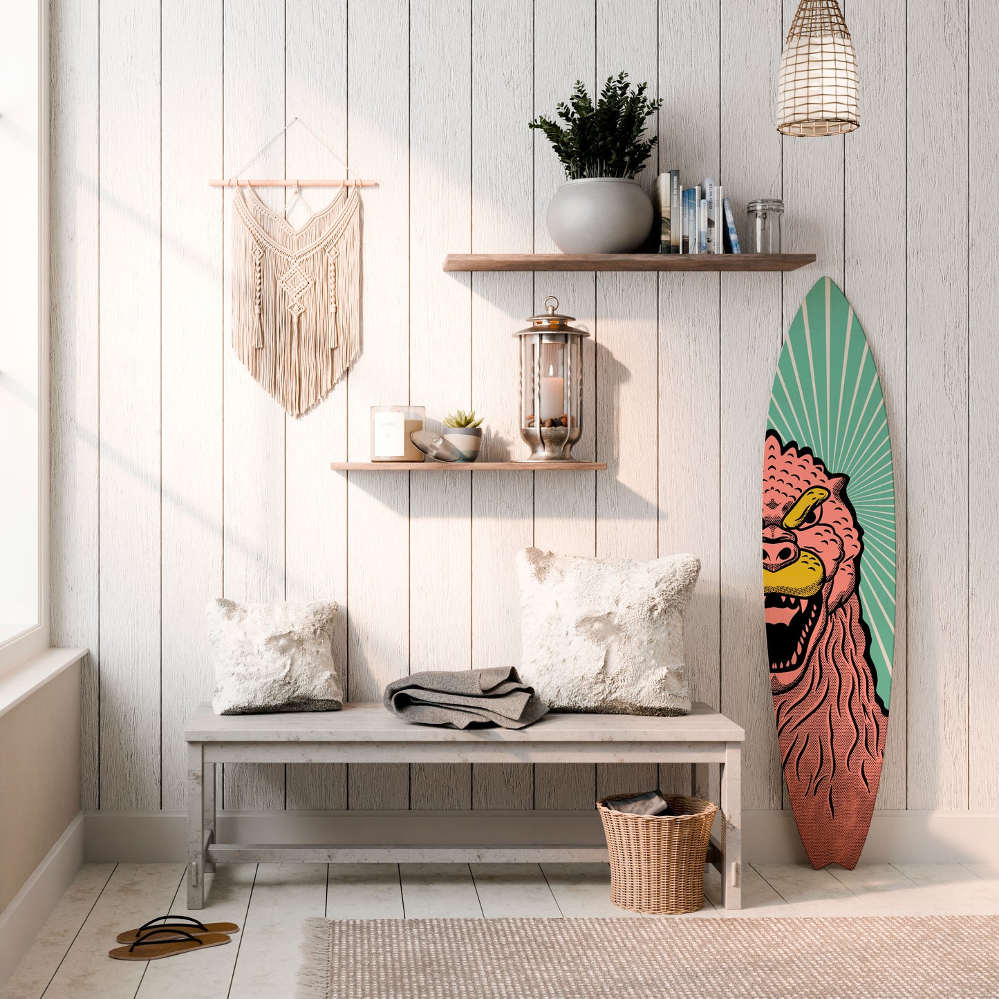 GODZILLA WELCOME Decorative Plywood Surfboard