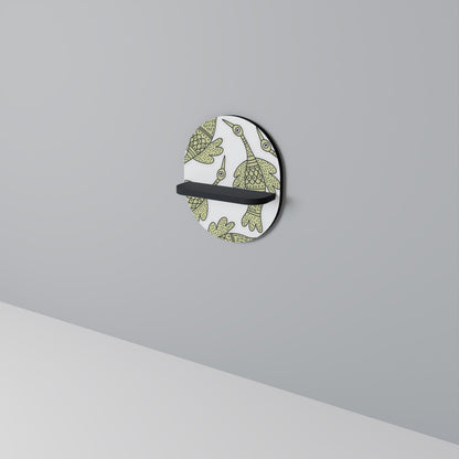 SEEDLING SONGBIRD Oval Art Shelf In Black Finish