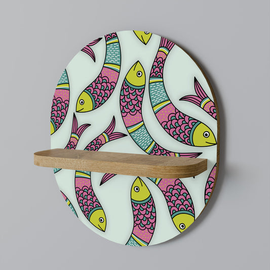 Mensola ovale INDIAN FISH in effetto rovere