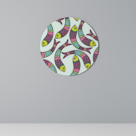 INDIAN FISH Round Wall Art