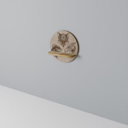 STEAMPUNK TRIO Mensola rotonda per arte in effetto rovere