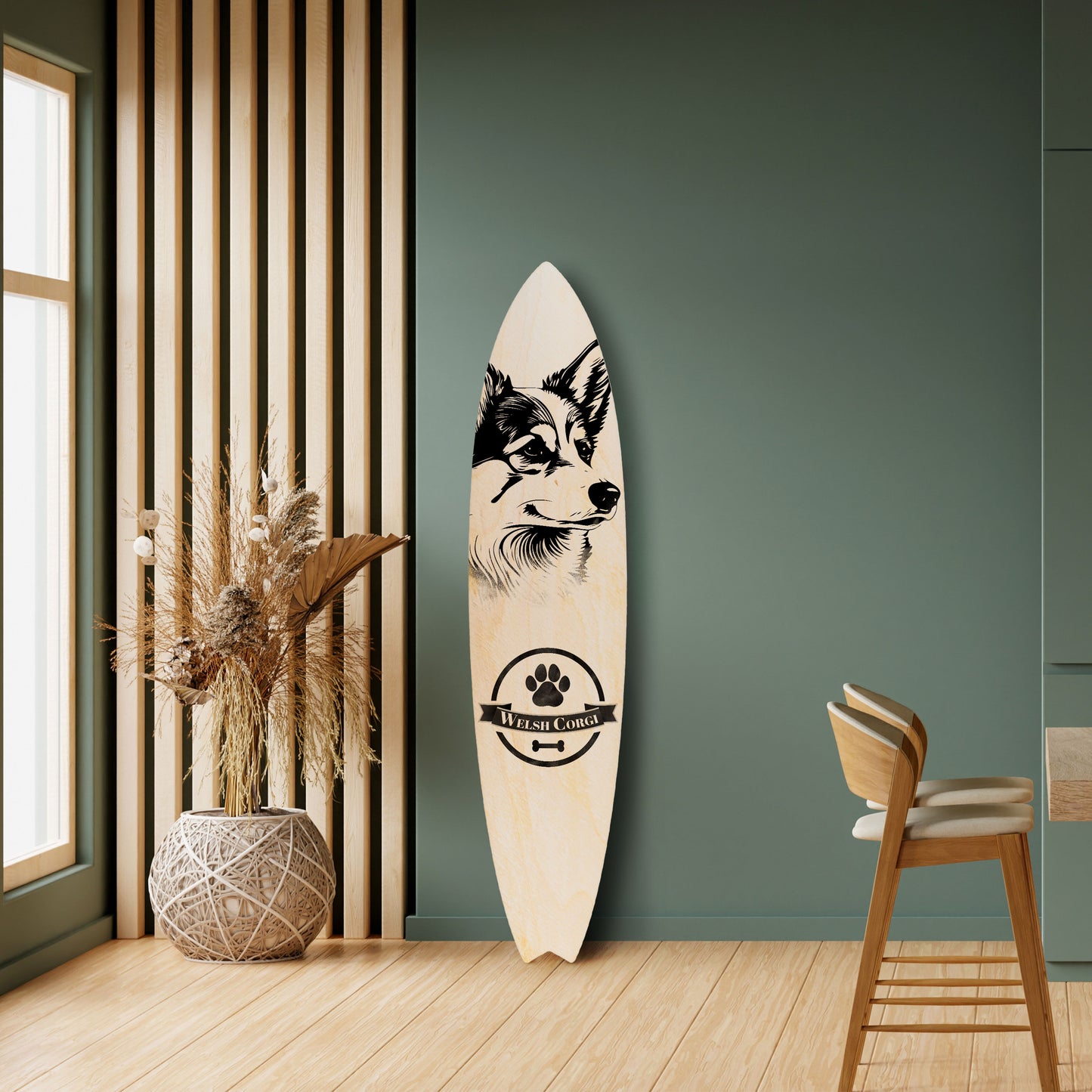 WELSH CORGI PEMBROKE Decorative Plywood Surfboard