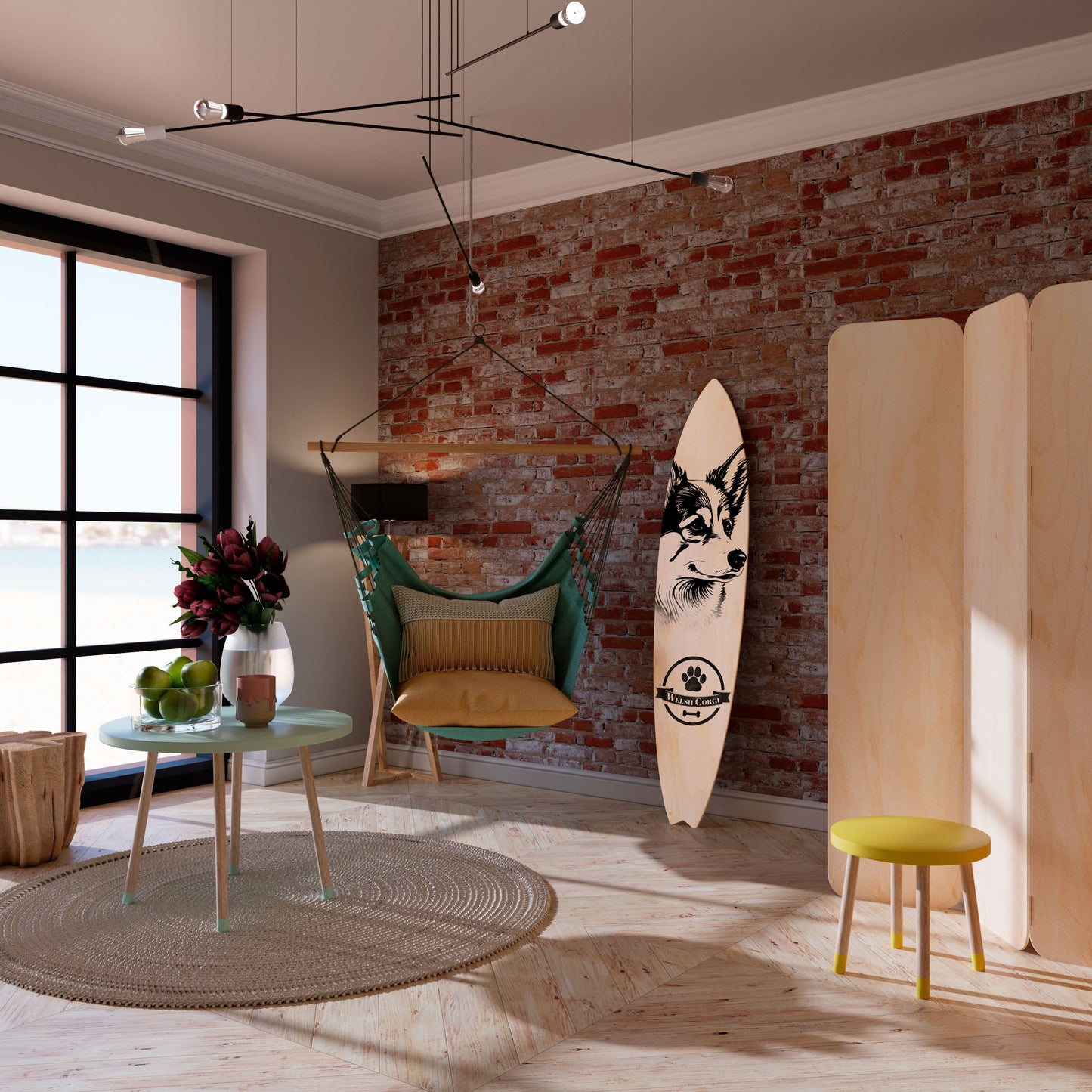 WELSH CORGI PEMBROKE Decorative Plywood Surfboard