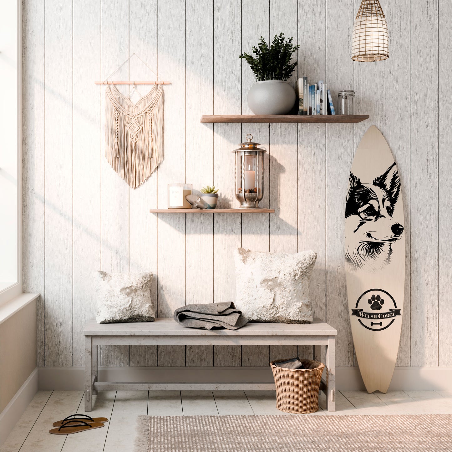 WELSH CORGI PEMBROKE Decorative Plywood Surfboard