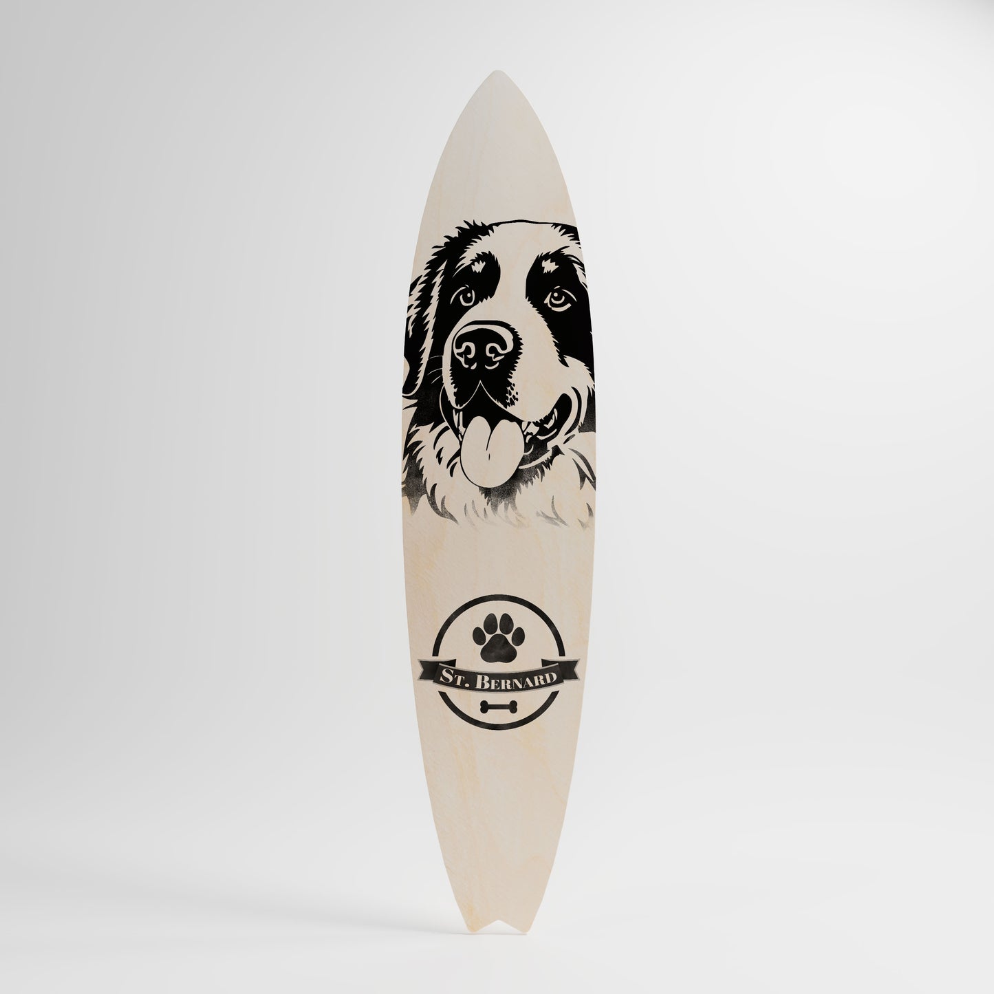 SAINT BERNARD Tavola da surf decorativa in compensato