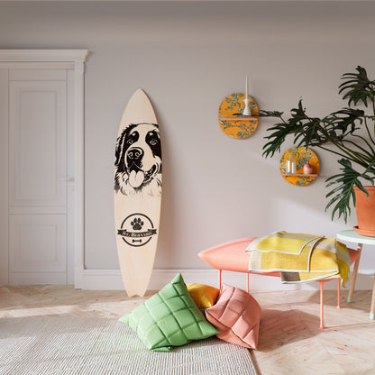SAINT BERNARD Tavola da surf decorativa in compensato