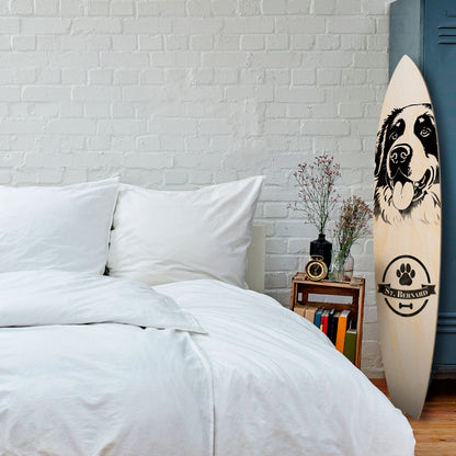 SAINT BERNARD Tavola da surf decorativa in compensato