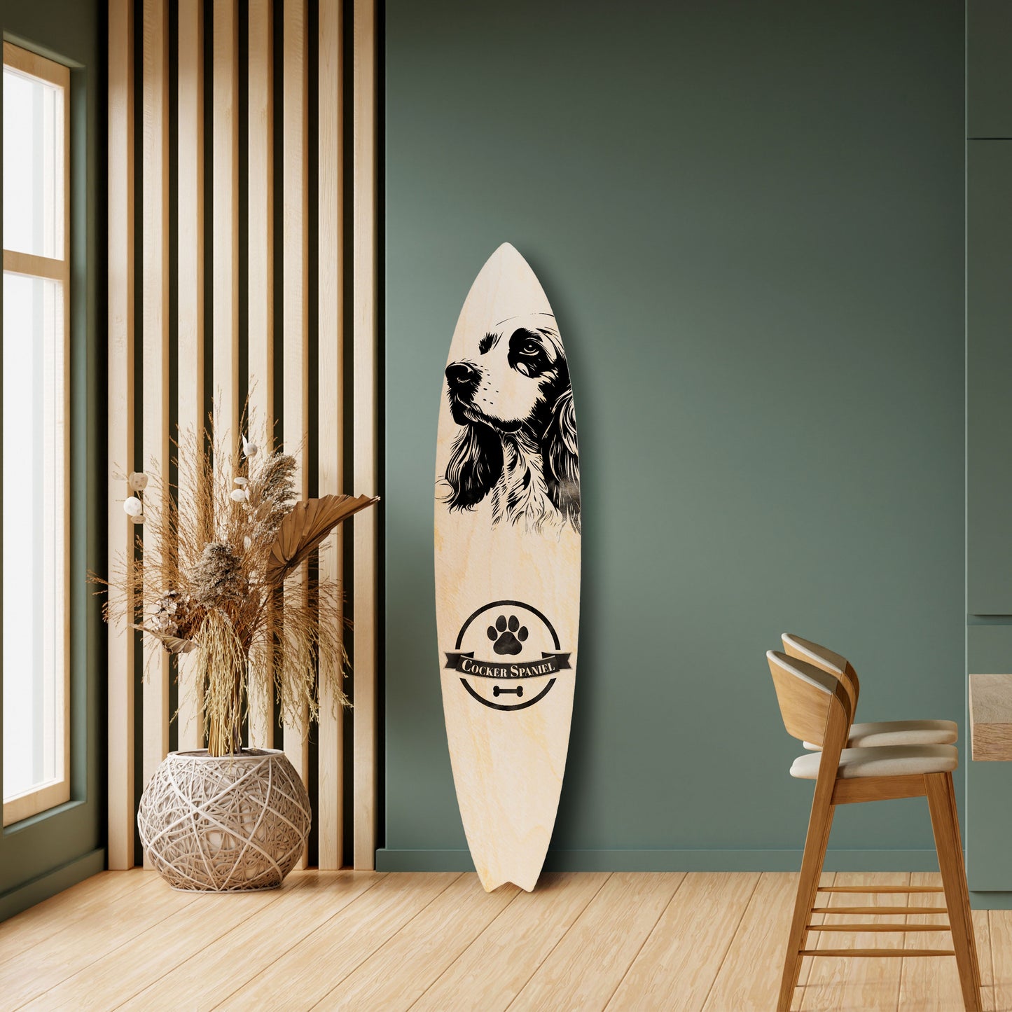ENGLISH COCKER SPANIEL Decorative Plywood Surfboard