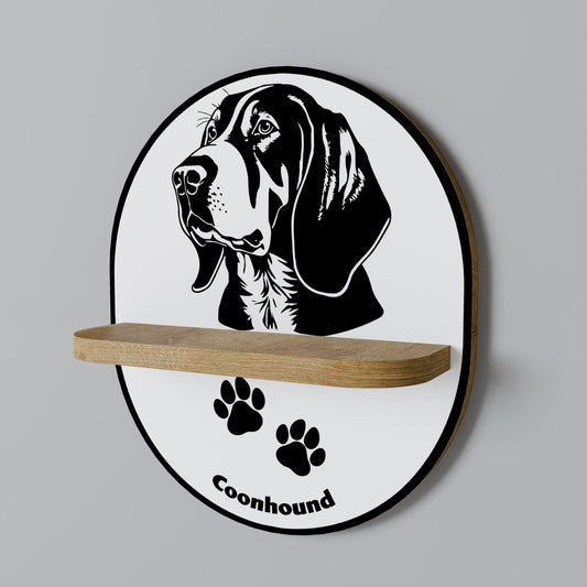 Mensola ovale COONHOUND DOG in effetto rovere