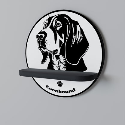 Mensola rotonda COONHOUND DOG in finitura nera
