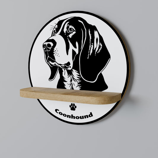 Mensola rotonda COONHOUND DOG in effetto rovere