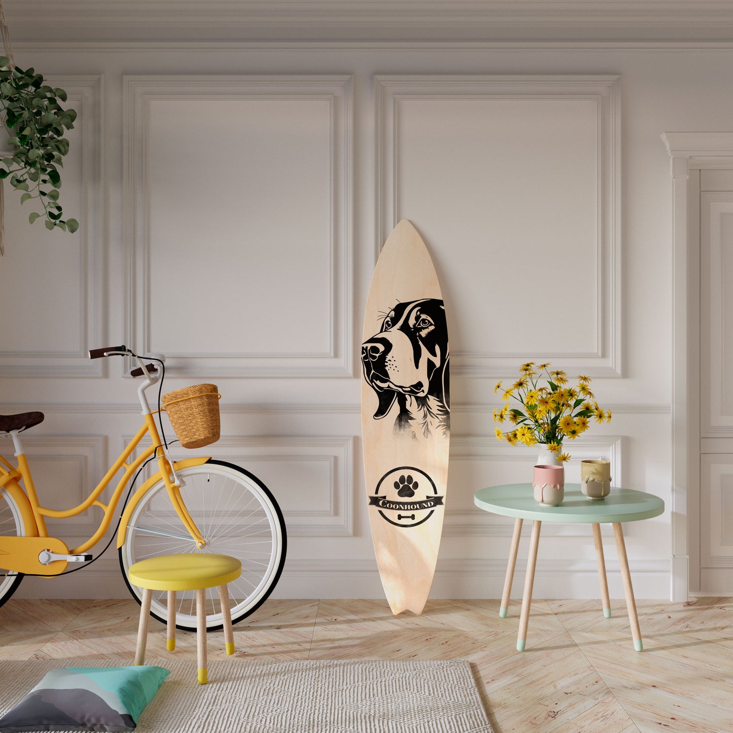 COONHOUND DOG Surfboard Decorative Panel